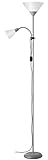 Brilliant lámpara Spari uplighter brazo de lectura plata / blanco | 1x A60, E27, 60W, adecuado para lámparas estándar (no incluidas) | Escala A ++ a E | Con interruptor de cable