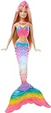 Barbie Dreamtopia, muñeca Sirena Luces de Arcoíris, regalo para niñas y niños 3-9 años (Mattel DHC40)
