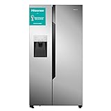 Hisense NoFrostPlus RS694N4TC2 - Refrigerador lateral y congelador a lado (178,6 cm, capacidad de refrigeración de 371 L, 42 dB, 404 kWh/año)