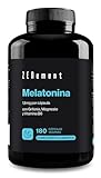 Melatonina 1,9 mg - 180 Cápsulas Veganas - con Griffonia, Magnesio y Vitamina B6 - Complemento de Melatonina Pura en altas dosis para Dormir Bien y Ayudar con el Insomnio - Zenement