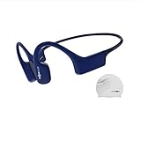 AFTERSHOKZ Xtrainerz, Auriculares MP3 de conducción ósea, Ideales para Utilizar en la práctica de la natación, con Memoria de 4GB,Sapphire Blue