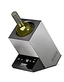 CASO WineCase One Inox - Enfriador de vino de diseño para una botella, rango de temperatura de 5 a 18 °C, para botellas de hasta 9 cm de diámetro, sensor táctil, carcasa de acero inoxidable
