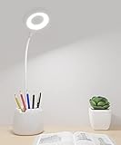 Lámpara Escritorio LED, Flexo, 3 Niveles de Brillo Panel Táctil, Lámpara de Mesa Regulable Cuidado Ocular con puerto de Carga USB- Lectura