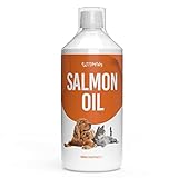 Petsly Aceite de Salmon Perros y Gatos 100% Puro - Aceite Salmon Perro con Omega 3, 6 y 9 - Aceite de Salmón para Perros con Vitaminas - Favorece la Salud de la Piel, Pelo y Articulaciones (1L)