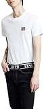 Levi's 2-Pack Crewneck Graphic Tee, Camiseta, Hombre, Sportswear White/Mineral Black, XS