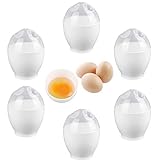6 Piezas Escalfador de Huevos Cocedor de Huevos Microondas Cocer Huevos Sin Cascara Hueveras para Huevos Pasados por Agua con Tapa Sin BPA Escalfados Antiadherentes para Cacerola o Vaporizador