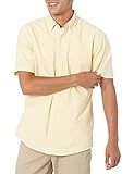 Amazon Essentials Camisa Oxford con Bolsillo de Manga Corta y Ajuste Normal Hombre, Amarillo, L