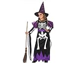 ATOSA disfraz bruja niña infantil esqueleto 7 a 9 años