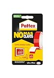 Pattex No Más Clavos Cinta, cinta adhesiva para aplicaciones permanentes, cinta de doble cara extrafuerte, adhesivo de montaje para interior y exterior, 19 mm x 1,5 m
