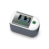 Medisana PM 100 Oxímetro de pulso, medición de la saturación de oxígeno en sangre, oxímetro de pulso de dedo con pantalla OLED y operación con una sola pulsación, Color Gris Oscuro/ Plata, 53 gr