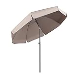 Sekey® sombrilla Parasol para terraza jardín Playa Piscina Patio diámetro 270 cm Protector Solar UV50 Crema 