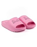 Barbie Sliders Mujer | Sandalias con el logotipo de la muñeca icónica rosa para damas | Beachwear Swimwear Zapatos de verano