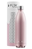 FLSK La botella térmica original mantiene el calor durante 18 h y el frío 24 h (color oro rosa, tamaño 1000 ml).
