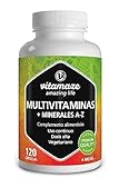 Multivitaminas y Minerales con Oligoelementos - Complejo Multivitamínico de la A-Z - 120 Cápsulas Vegetarianas para 4 Meses - Suplemento sin Aditivos Innecesarios, Vitamaze®