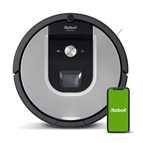 Robot aspirador conexión Wi-Fi iRobot Roomba 971 - 2 cepillos goma multisuperficie, óptimo para mascotas, Recarga y reanuda, Compatible asistente voz, Coordinación Imprint, Color Plateado