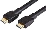 Amazon Basics Cable HDMI A 2.0 de alta velocidad Ultra HD,4,6 m compatible con formatos 3D y con canal de retorno de audio, 15 Pies, Negro