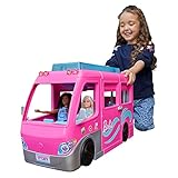 Barbie Supercaravana Dreamcamper 2022 Coche para muñecas con tobogán y accesorios de juguete(Mattel HCD46)