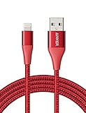 Anker PowerLine + II Cable lightning (1.8m), Certificado MFi para una compatibilidad impecable con el iPhone XS/XS Max/XR/X / 8/8 Plus / 7/7 Plus / 6/6 Plus / 5 / 5S y más (Red)
