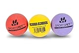 SPORTSPET Tough Bounce - Bolas de Goma Natural para Perros, Bolas de Rebote Resistentes Altamente duraderas (3 Unidades) (65 mm)