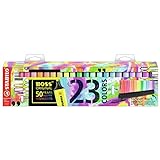 Marcador STABILO BOSS ORIGINAL - Set de mesa edición 50 aniversario con 23 colores (9 fluorescentes y 14 pastel)