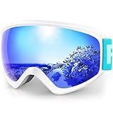 Findway Gafas Esqui Niño 5~16 Años Mascara Esqui Niño Gafas de Esqui Niño Niña OTG Ajustable para Niños Anti-Niebla Protección UV Compatible con Casco para Esquiar Snowboard Deportes de Invierno