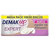 Demak'Up Expert 10x50 Discos de algodón desmaquillantes Ovales - Fibra de Algodón Natural sin Blanquear - 500 Discos de algodón