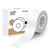 MakeID Cinta de etiquetas compatible con 16 mm x 4 m autoadhesiva resistente al calor como reemplazo para MakeID L1/Q1/E1 Blanco