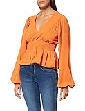 NA-KD Smocked Waist Blouse Blusas, Naranja, 38 para Mujer