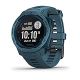 Garmin Instinct, Reloj inteligente con GPS resistente al agua, funciones deportivas y notificaciones del smartphone, Azul