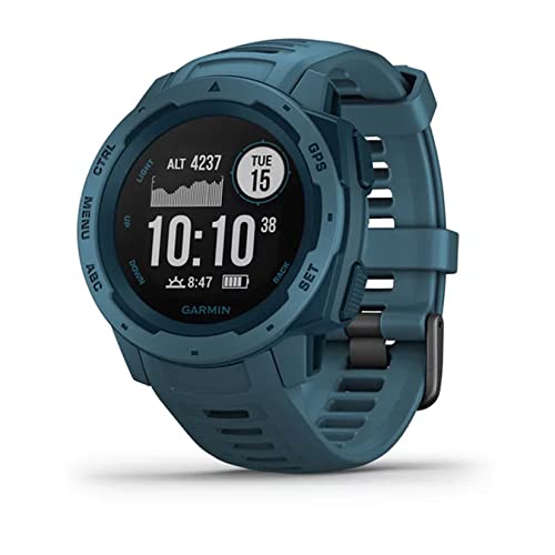 Garmin Instinct, Reloj inteligente con GPS resistente al agua, funciones deportivas y notificaciones del smartphone, Azul