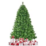 GOPLUS 180/210 cm Árbol de Navidad Artificial Plegable 210 CM con Puntas de Rama 100% Nuevo PVC Ignífuga, Decoración Navideña con Soporte de Metal, Fácil de Montar, Árvore de Natal Tradicional, Verde