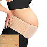 KeaBabies Banda De Maternidad Para El Embarazo - Cinturón De Soporte Para Embarazo Suave & Transpirable - Bandas De Soporte Pélvico (Classic Ivory)