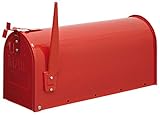 Arregui Mail D-USA/R Buzón Individual de Acero de Estilo Americano, Rojo, Tamaño L (revistas y sobres C4) - 22 x 48 x 17 cm