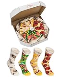 Rainbow Socks - Pizza MIX Italiana Hawaiana Pepperoni Mujer Hombre - 4 pares de Calcetines - Tamaño 36-40
