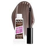 NYX Professional Makeup, Gel Fijador de Cejas con color The Brow Glue, Fijación extrema, Larga duración, Dark Brown