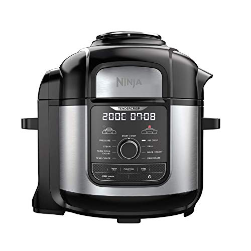 Ninja Foodi [OP500EU] Olla a presión y Freidora de aire 9 en 1, 7.5 litros, 1760 W, Negro
