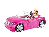 Barbie y su coche descapotable muñeca con coche, regalo para niñas y niños 3-9 años (Mattel DJR55)