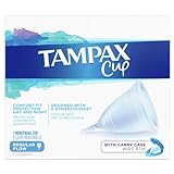 Tampax Copa Menstrual Flujo Regular, Protección Comfort-Fit Día y Noche, Fabricada 100% con Silicona Médica, Testada Clínicamente, Fácil de limpiar, Reutilizable, Incluye Funda de Transporte
