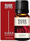 Kukka Aceite esencial rosa para el cuidado piel - Aceites esenciales rosa natural para aliviar el estrés - 100 Aceites esenciales aromaterapia aceite rosa grado terapéutico para difusor - 10 ml