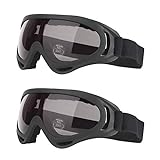 gotyou 2 Piezas Gafas al Aire Libre,UV400 Gafas de Protección UV,Gafas de Esquí/Gafas de Moto/Gafas a Prueba de Polvo/Gafas a Prueba de Viento,Gafas Tácticas(Negro)