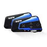 LEXIN 2X B4FM Intercomunicador Casco Moto Bluetooth, Manos Libres Moto 1-10 Motoristas de 2000m, Sistema Comunicación con Compartir Música Radio FM, Auriculares para Motocicleta/ATV