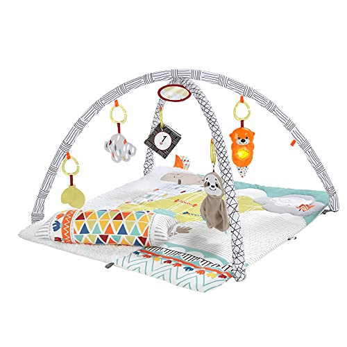 Fisher-Price Gimnasio sensorial llama, manta de juego para bebés recién nacidos (Mattel GKD45),Embalaje estándar