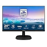 Philips Monitors - Monitor 243V7QDSB/00- 24', FHD, 75Hz, IPS, Flicker Free, (1920x1080, 250cd/m² VESA, DSUB, HDMI), Color Negro
