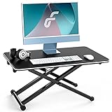 Fenge Standing Desk Converter 26''/65.3cm Convertidor de Escritorio de Pie para Computadora Portátil Escritorio de Pie Ajustable en Altura (Negro)