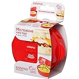 Sistema utensilio para cocinar huevos para microondas | Recipiente para alimentos apto para microondas | 271 ml | Sin BPA | Rojo