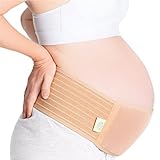 Banda De Maternidad Para El Embarazo - Cinturón De Soporte Para Embarazo Suave & Transpirable - Bandas De Soporte Pélvico (Classic Ivory)