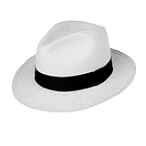 Jack Carrera Puerto Cayo Panama Sombrero para mujer/hombre – Sombrero de fibra 100 % natural – Ancho de ala aprox. 6 cm – Hecho a mano en Ecuador – Calidad 3