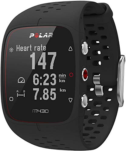 Polar M430 Reloj de Running con GPS y Frecuencia cardíaca en la muñeca, Multideporte, resistente al agua, actividad 24/7 y registro continuo de FC, registro del sueño, programas de running, Negro, M/L