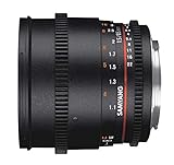 Samyang F1313003101 - Objetivo para vídeo VDSLR para Nikon F (Distancia Focal Fija 85mm, Apertura T1.5-22 AS IF UMC II, diámetro Filtro: 72mm), Negro