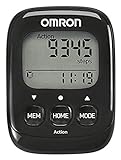 Podómetro OMRON Walking Style IV con Sensor 3D preciso para medir Pasos, Distancia, Pasos Normales y aeróbicos y calorías quemadas, Negro